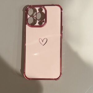 iPhone 13 Pro Pink Heart Phone Case